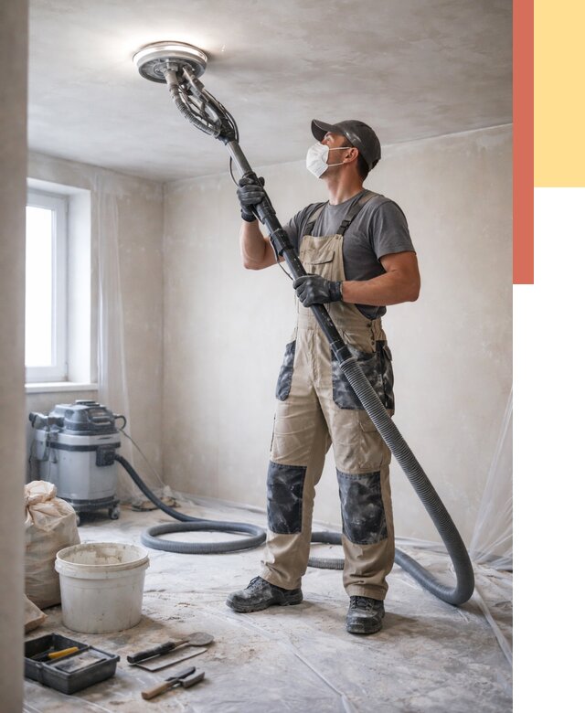 Шлифовка потолка в Кашире от 3645 руб. — услуги шлифования потолка | ОТДЕЛОЧНИК-Кшр