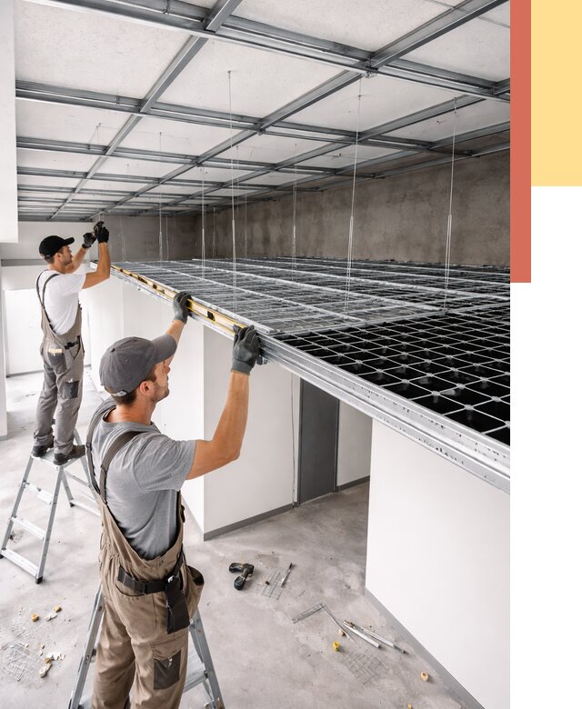 Монтаж потолка грильято в Кашире от 469 руб./м² — быстрая сборка под ключ | ОТДЕЛОЧНИК-Кшр