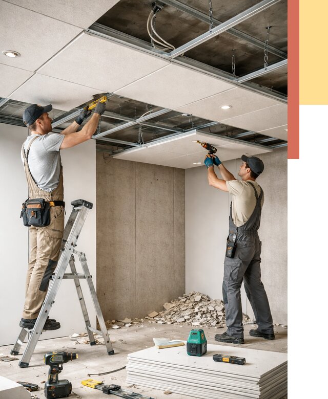 Монтаж акустического потолка в Кашире от 6769 руб/м2 — быстро и недорого | ОТДЕЛОЧНИК-Кшр