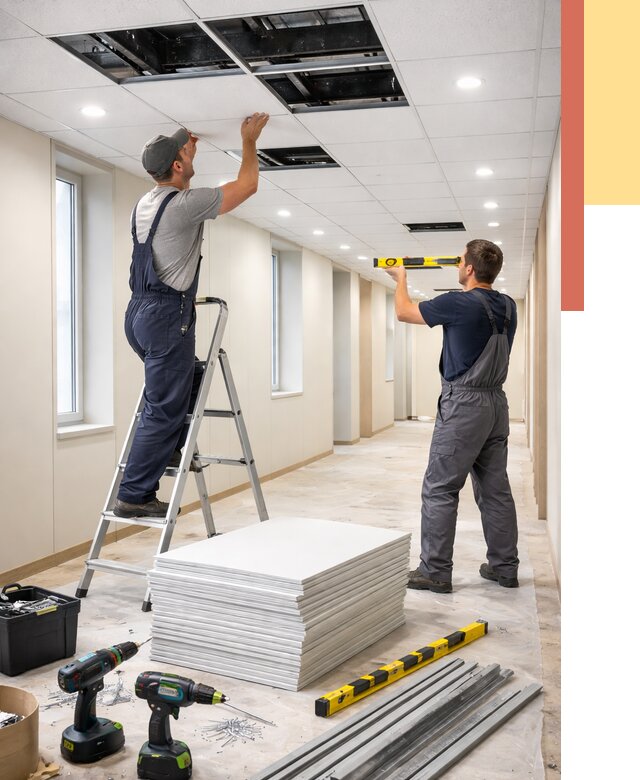 Ремонт потолка Армстронг в Кашире от 4686 руб. — быстро и недорого | ОТДЕЛОЧНИК-Кшр