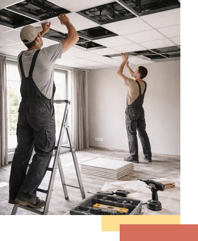 Замена плит подвесного потолка в Кашире быстро и качественно