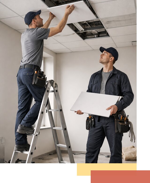 Обслуживание подвесного потолка в Кашире — ремонт и чистка