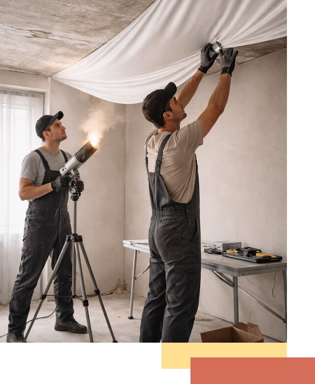 Установка натяжного потолка под ключ в Кашире