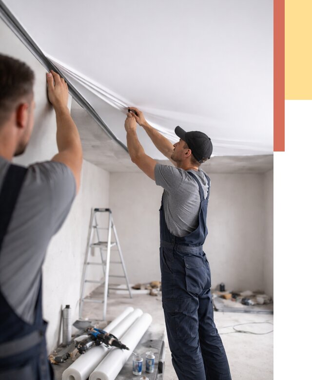 Монтаж матового натяжного потолка в Кашире от 4686 руб./м² — быстро и недорого | ОТДЕЛОЧНИК-Кшр