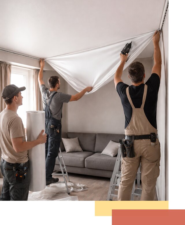 Монтаж сатинового натяжного потолка в Кашире качественно и быстро