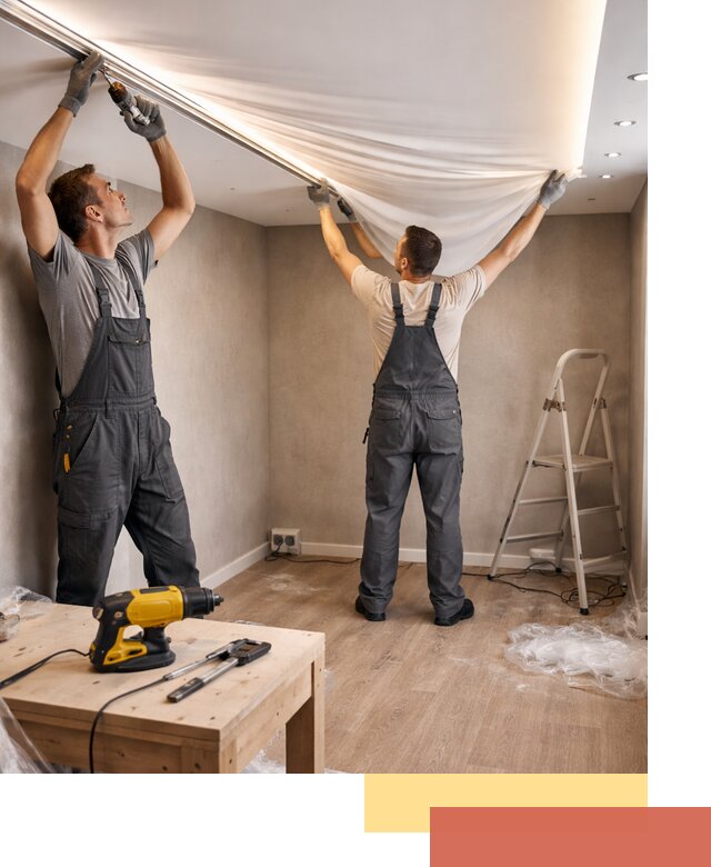 Монтаж натяжного потолка с подсветкой в Кашире цена и сроки