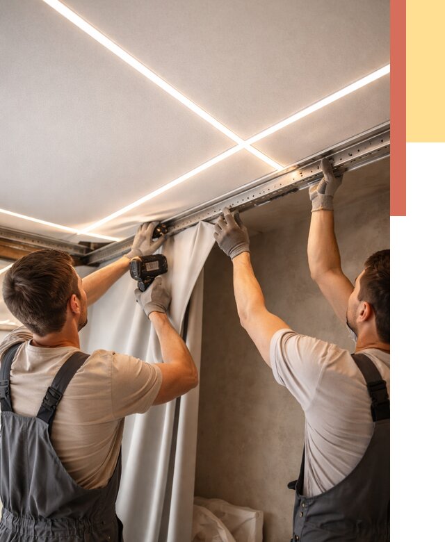 Монтаж натяжного потолка со световыми линиями в Кашире от 1250 руб. | ОТДЕЛОЧНИК-Кшр