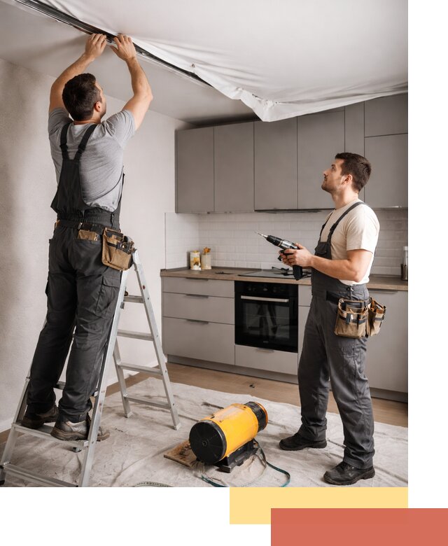 Монтаж натяжного потолка на кухне в Кашире