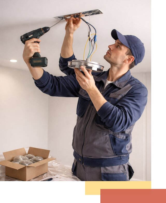 Установка люстры в натяжной потолок в Кашире