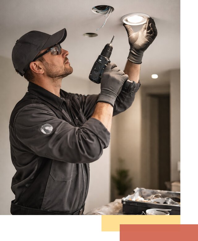 Установка точечных светильников в натяжной потолок в Кашире