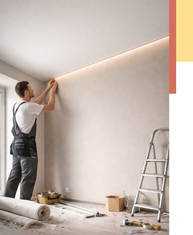 Теневые натяжные потолки в Кашире от 8539 руб. под ключ | ОТДЕЛОЧНИК-Кшр