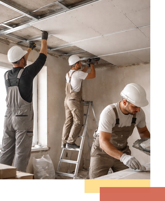 Одноуровневый потолок из гипсокартона в Кашире — монтаж и отделка