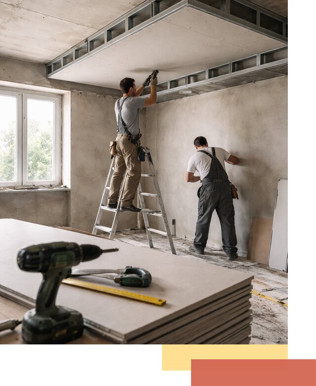 Двухуровневый потолок из гипсокартона в Кашире