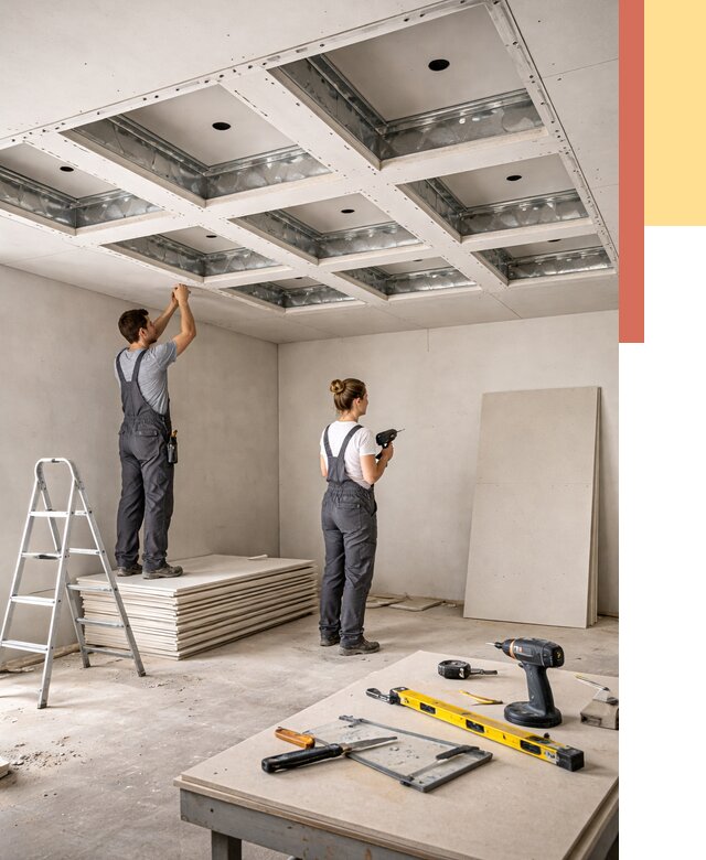 Кессонный потолок из гипсокартона в Кашире от 1927 руб. — монтаж и под ключ | ОТДЕЛОЧНИК-Кшр