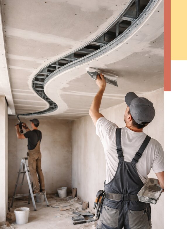 Криволинейный потолок из гипсокартона в Кашире от 2187 руб./м2 | ОТДЕЛОЧНИК-Кшр