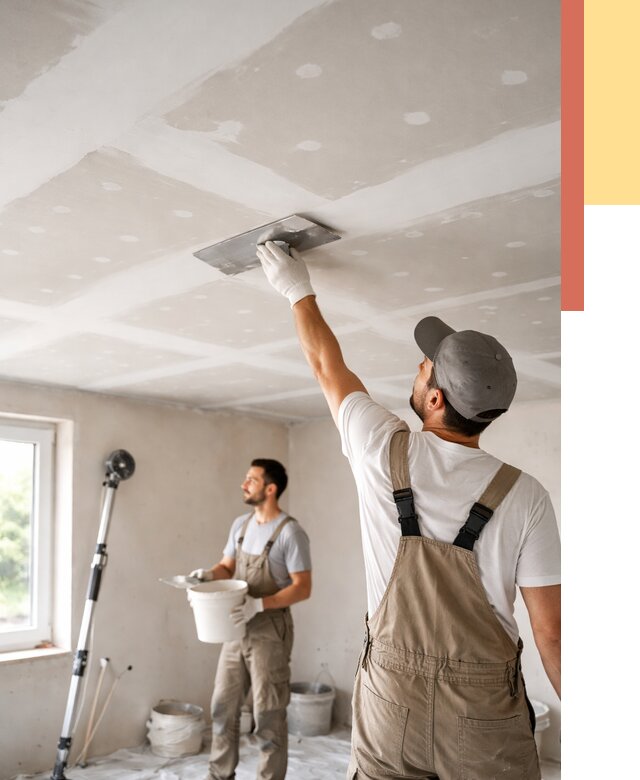 Шпаклевка потолка из гипсокартона в Кашире от 3332 руб./м2 — услуги под ключ | ОТДЕЛОЧНИК-Кшр