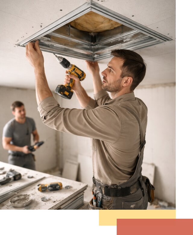 Монтаж люка в потолок из ГКЛ в Кашире