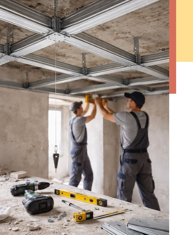 Монтаж каркаса потолка из профиля в Кашире от 4686 руб. — услуги ОТДЕЛОЧНИК-Кшр