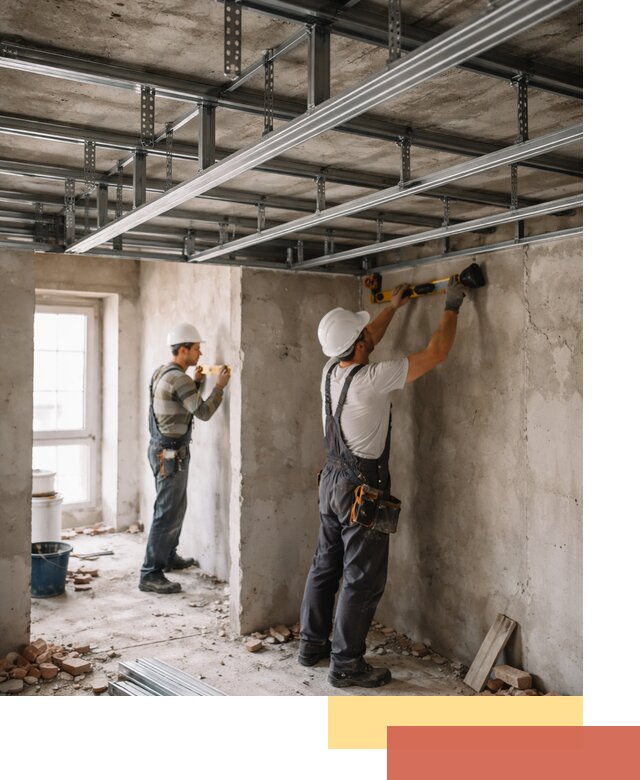 Монтаж каркаса потолка из профильного профиля в Кашире