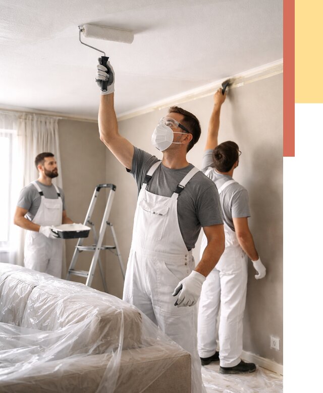 Покраска потолка водоэмельсионной краской в Кашире от 2291 руб/м² — услуги под ключ | ОТДЕЛОЧНИК-Кшр