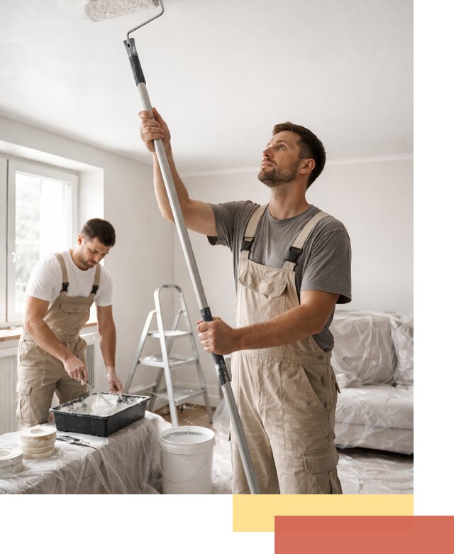 Покраска потолка водоэмульсионной краской в Кашире