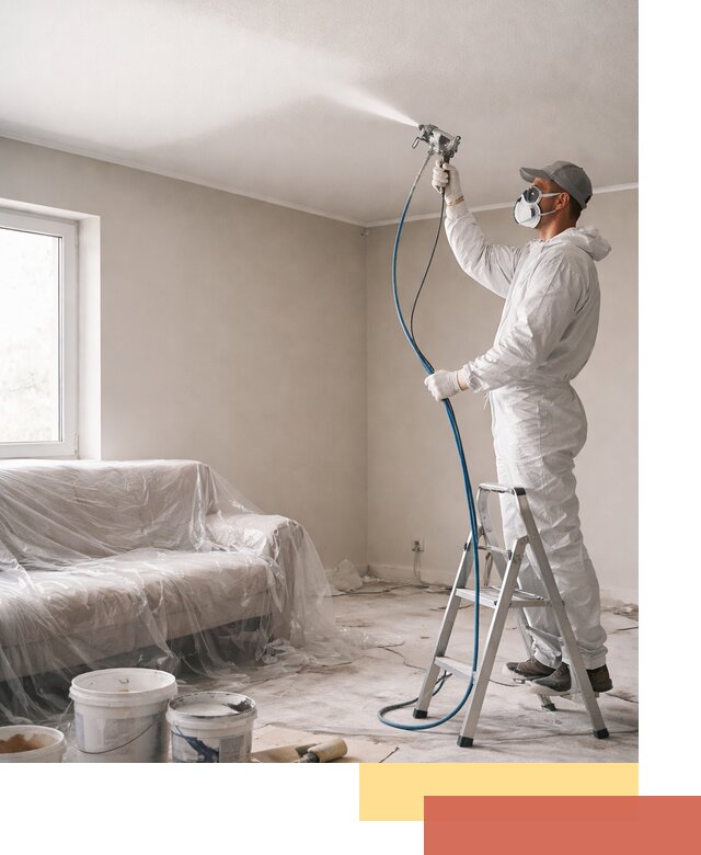 Покраска потолка краскопультом в Кашире быстро и качественно