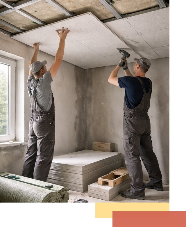 Шумоизоляция потолка панелями ЗИПС в Кашире